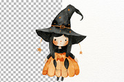 Watercolor Cute Halloween Cliparts =, an Illustration by Nicolle's Colorful Art (Thumbnail 7 of 7)