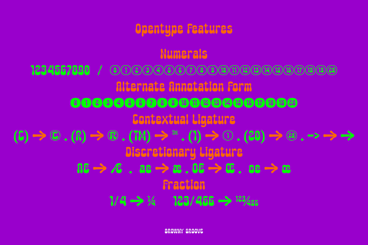BrownyGroove - a retro psychedelic, a Sans Serif Font by Brainware Graphic (Photo 3 of 10)