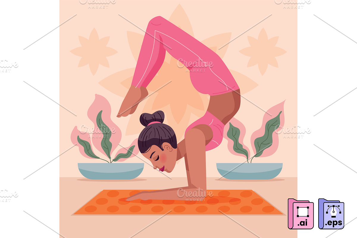 Yoga Scorpion Pose Vector, a Person Illustration by MISS CHATZ (Photo 2 of 3)