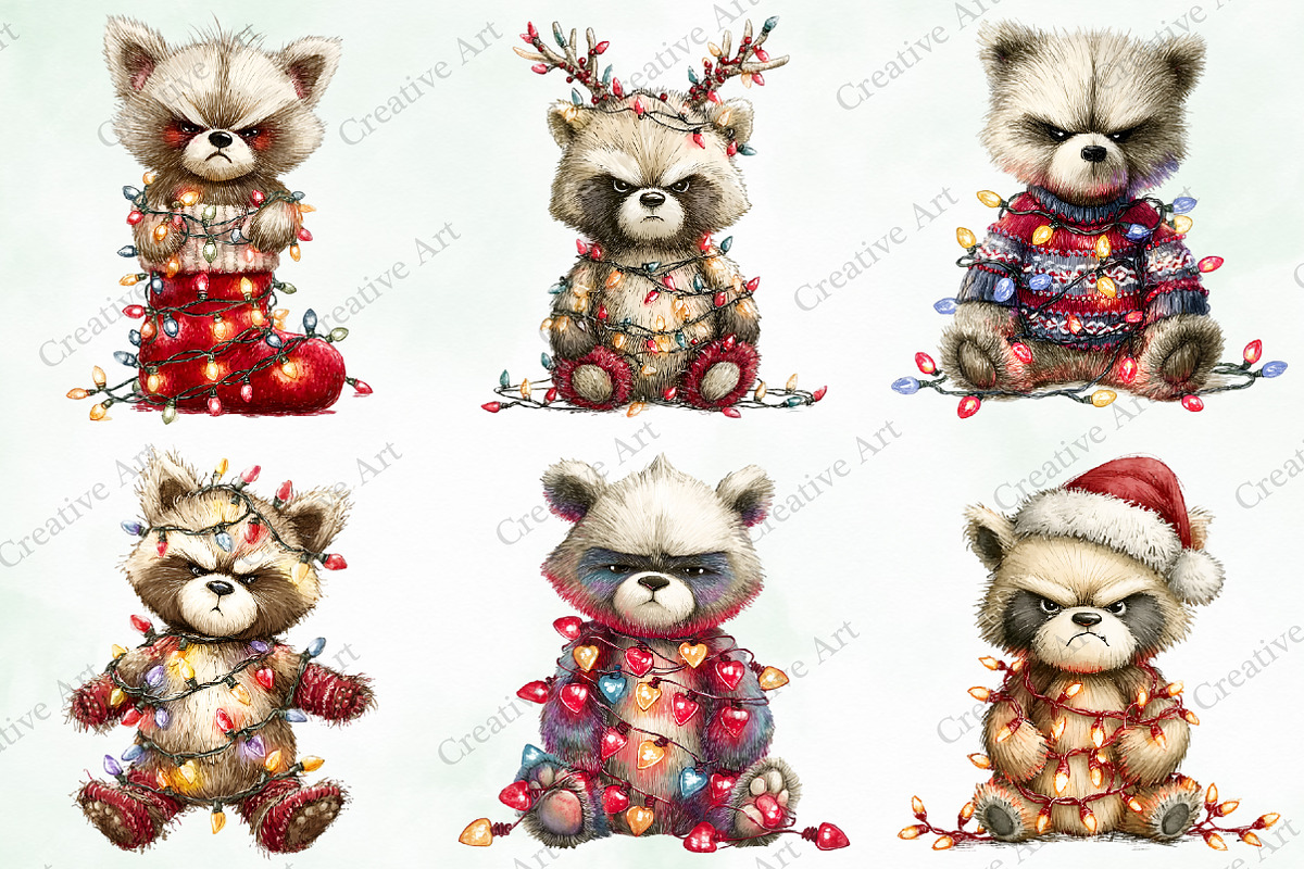 Whimsical Christmas Teddy With Light, an Illustration by Creative Art (Photo 5 of 10)