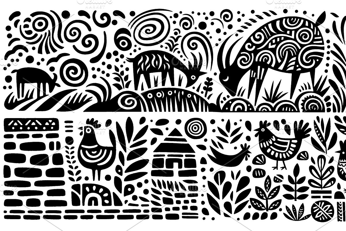 Vintage Livestock Folk Art, a Decorative Illustration by devastd (Photo 15 of 28)
