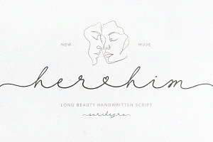 Her Him - Long Handwritten Script