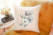 Watercolor Cute Astronaut Clipart, an Illustration by Sublimation Artist (Thumbnail 6 of 6)