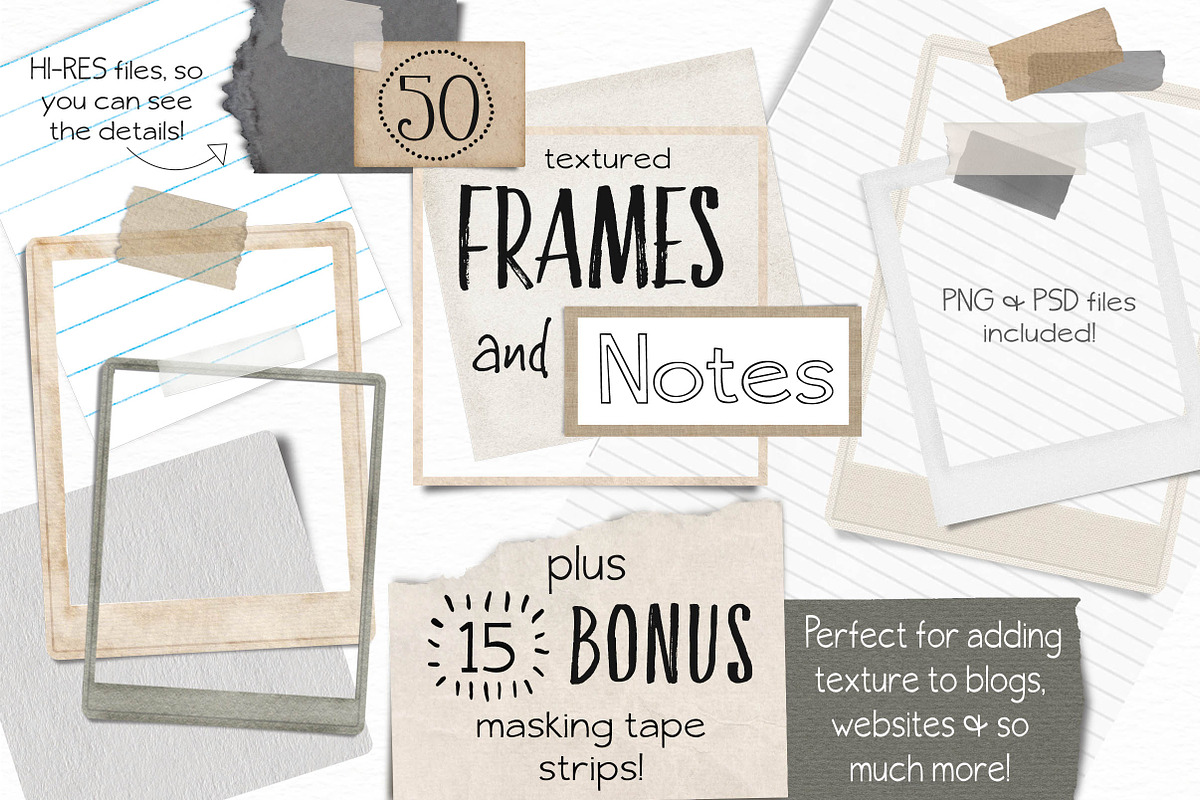 Textured Frames and Notes, an Object Graphic by patternpop studio (Photo 1 of 5)