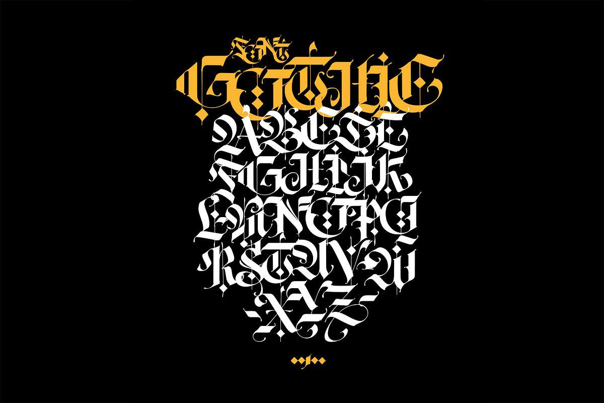 Gothic modern ABC letters, a Blackletter Font by GeekClick (Photo 10 of 15)