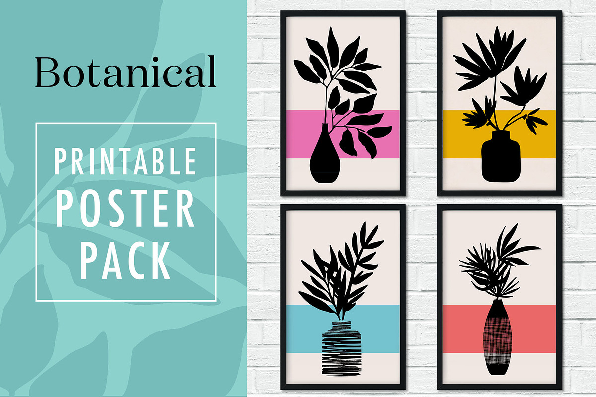 Botanical Printable Poster Pack, a Decorative Illustration by kristiangallagher (Photo 1 of 2)