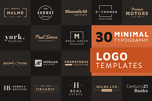 30 Minimal Typography Logo Templates
