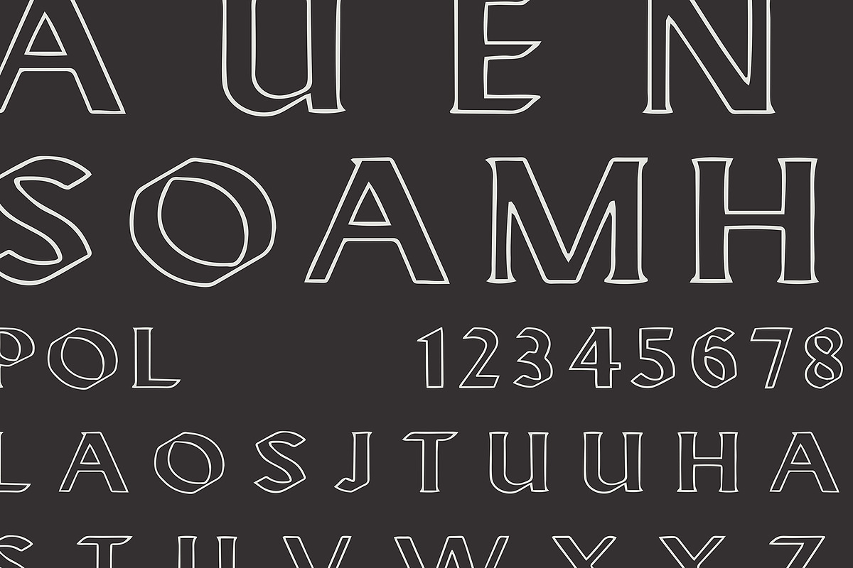 MISHANN TrueType - BOLD & OUTLINE, a Font by west_of_death (Photo 6 of 8)