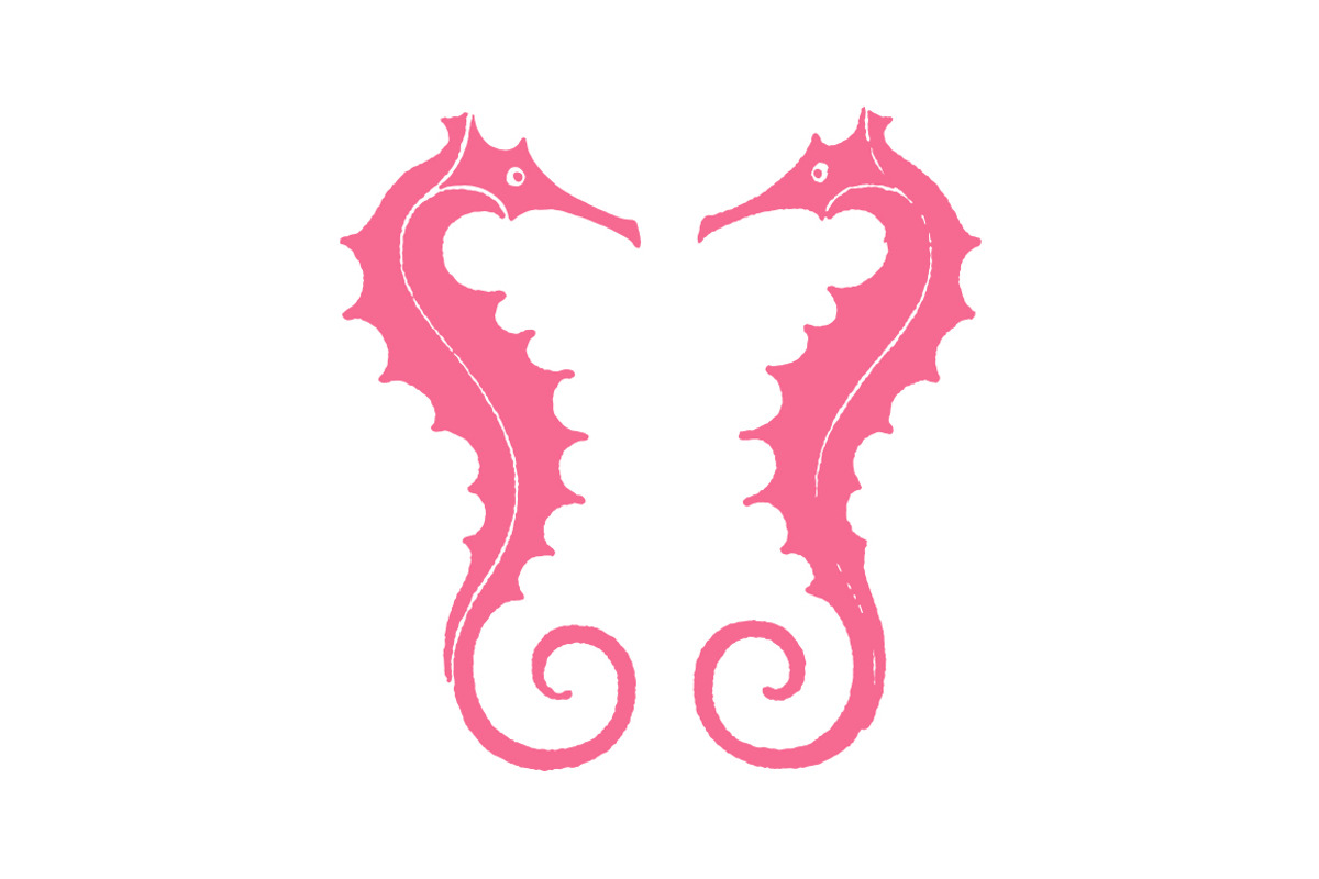 Vector Two Sea Horses Illustration, an Illustration by Theresa Barba