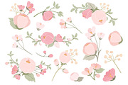 Soft Pink Flower Clipart & Vectors, an Illustration by Amanda Ilkov (Thumbnail 3 of 3)
