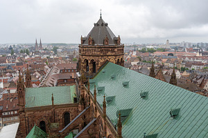 Roof and flying buttresses of Strasbourg Cathedral in France, an Architecture Photo by GoodGoods