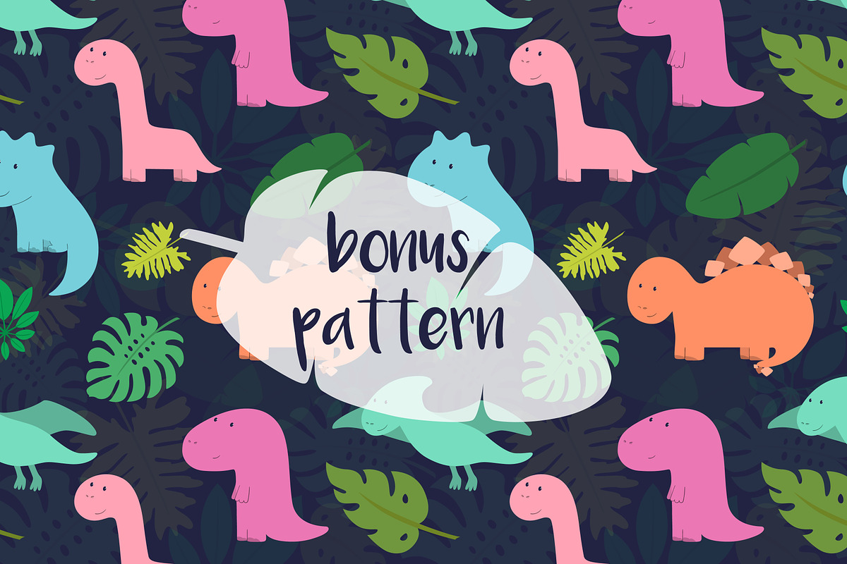 Cute Dinos, an Animal Illustration by Alla_Ri_Shop (Photo 5 of 5)