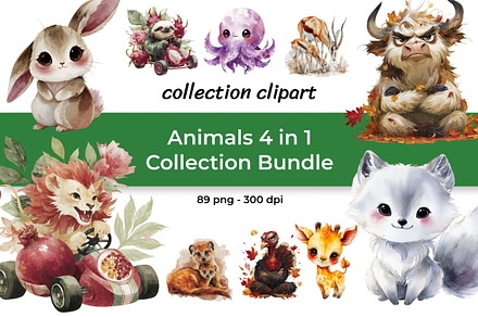 Animals Clipart Bundle 4 in 1