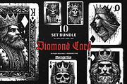 10 Bundle Dark Art Diamond Card King, an Illustration by Morspective (Thumbnail 1 of 7)