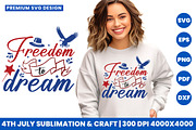 4th of July Freedom to Dream SVG PNG, an Object Graphic by Creative Arslan (Thumbnail 1 of 3)