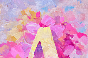 Letter A with artistic oil painting background featuring impress, an Illustration by Studio ANNA