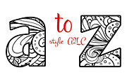 Coloring Letters of Alphabet A2LC, an Object Graphic by Artistic Letters (Thumbnail 1 of 2)