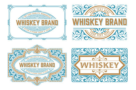 Set of 4 Vintage Labels for Packing, a Flyer Template by OneVectorStock