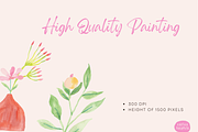 Colorful Watercolor Floral and Vase, an Object Graphic by Kartika Prints (Thumbnail 4 of 4)
