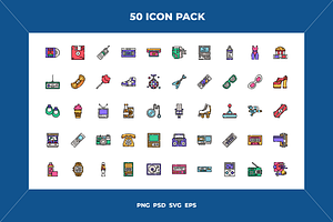 Retro wave icons, an Outline Icon by Wencory