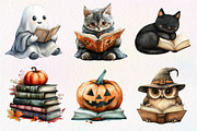 Cute Halloween Reading Clipart, an Illustration by Dream Creation (Thumbnail 6 of 7)