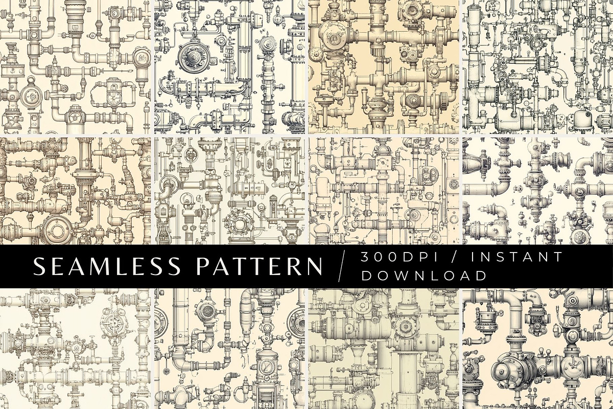 12 Steamtangle Seamless Patterns, a Pattern Graphic by Inknfolly (Photo 1 of 7)