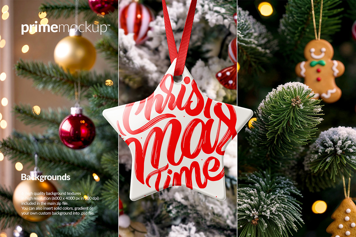 Christmas Ceramic Ornaments Mockup, a Household Mockup by PrimeMockup (Photo 8 of 10)