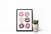 Donuts. Watercolor illustrations., a Food Illustration by Olga Olmix (Thumbnail 7 of 7)