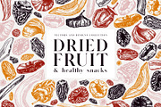 Dried Fruit set. Vector healthy food, a Food Illustration by Yevheniia (Thumbnail 1 of 8)