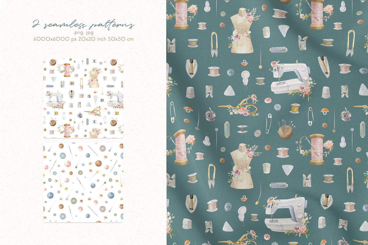 Sewing Supplies Clipart, an Illustration by Julia M. Watercolor (Photo 10 of 13)