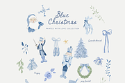 Watercolor blue christmas snow noel, an Object Graphic by Grace Noboa Illustrations (Thumbnail 4 of 8)
