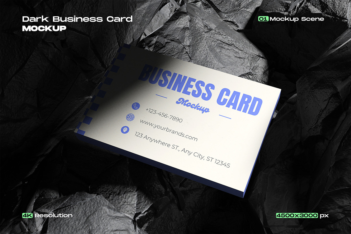 Dark Business Card Mockup