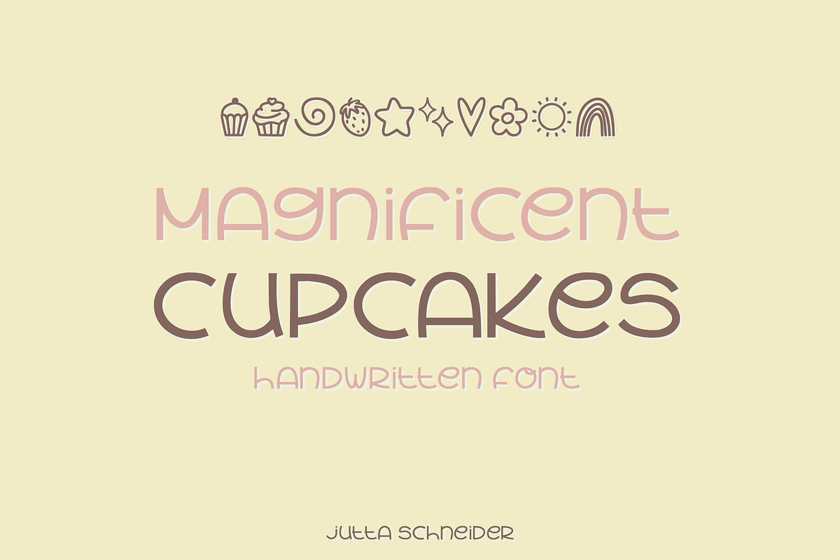 Magnificent Cupcakes, a Sans Serif Font by Jutta Schneider (Photo 1 of 5)