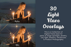 30 Light Flare Photoshop Overlays