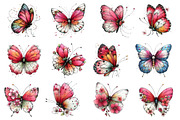 Whimsical Spring Butterfly Clipart, an Illustration by Dream Creation (Thumbnail 2 of 4)
