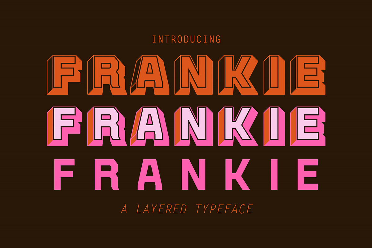 Frankie Layered, a Sans Serif Font by MarleyGrayson (Photo 1 of 7)