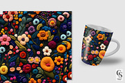 Felted Wool Art Flower Digital Paper, a Pattern Graphic by Creative Store (Thumbnail 3 of 5)