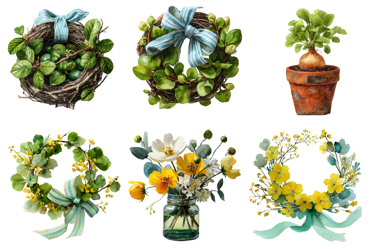Watercolor Spring Gardening Clipart, an Illustration by Designworld (Photo 4 of 5)