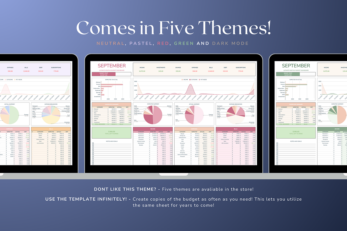 Ultimate Monthly Budget - Darkmode, a Templates & Theme by The Creative Plans co (Photo 2 of 10)