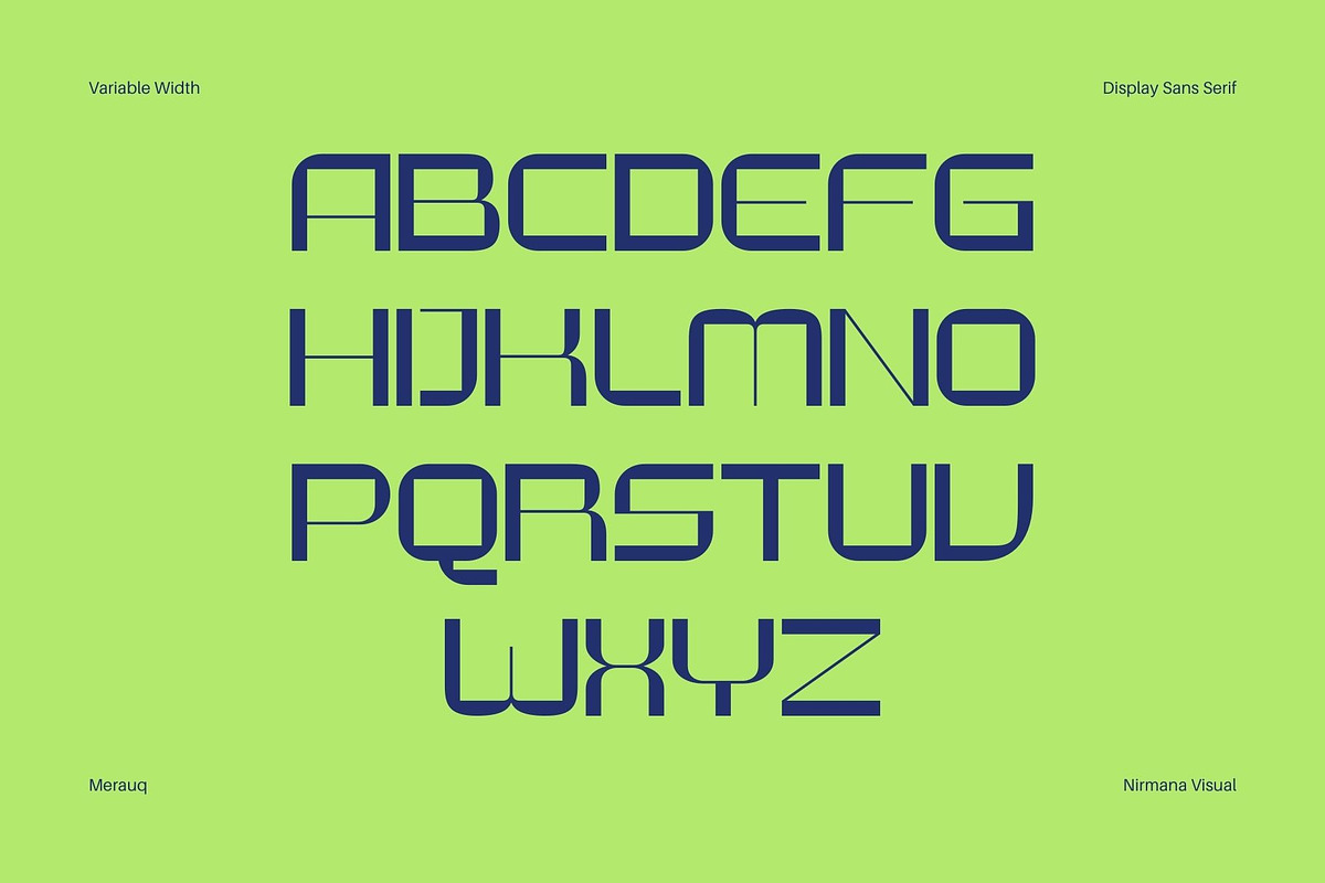 Merauq - Display Font, a Sans Serif Font by Nirmana Visual (Photo 2 of 15)