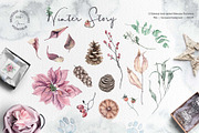 Winter Story Watercolor Clipart, an Animal Illustration by BalanceUA (Thumbnail 7 of 13)