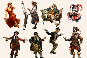 COMMEDIA DELL' ARTE CLIPART SET, a Person Illustration by Daring Digies (Thumbnail 3 of 8)