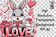 Bunny love PNG Clipart Bundle, a Graphic by Clipart Bloom (Thumbnail 9 of 12)