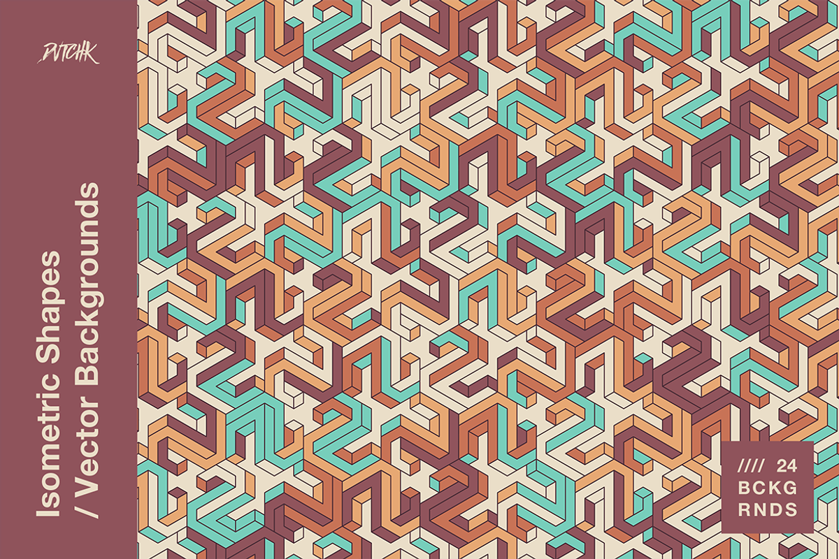 Isometric Shapes / Vector Background, a Background Graphic by dvtchk (Photo 12 of 16)