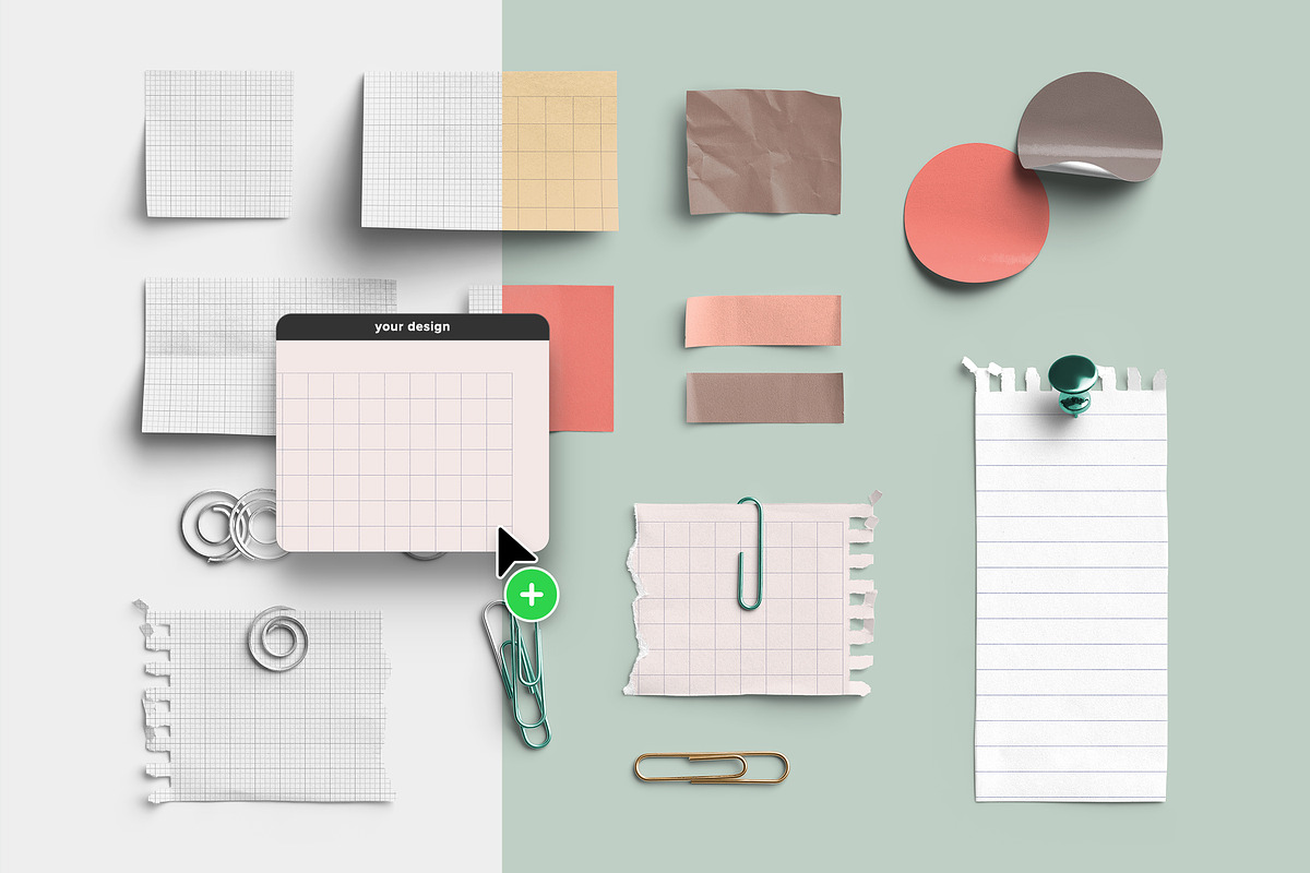 Marina Sticky Notes & Paper Clips, an Advertising Mockup by Custom Scene (Photo 6 of 10)