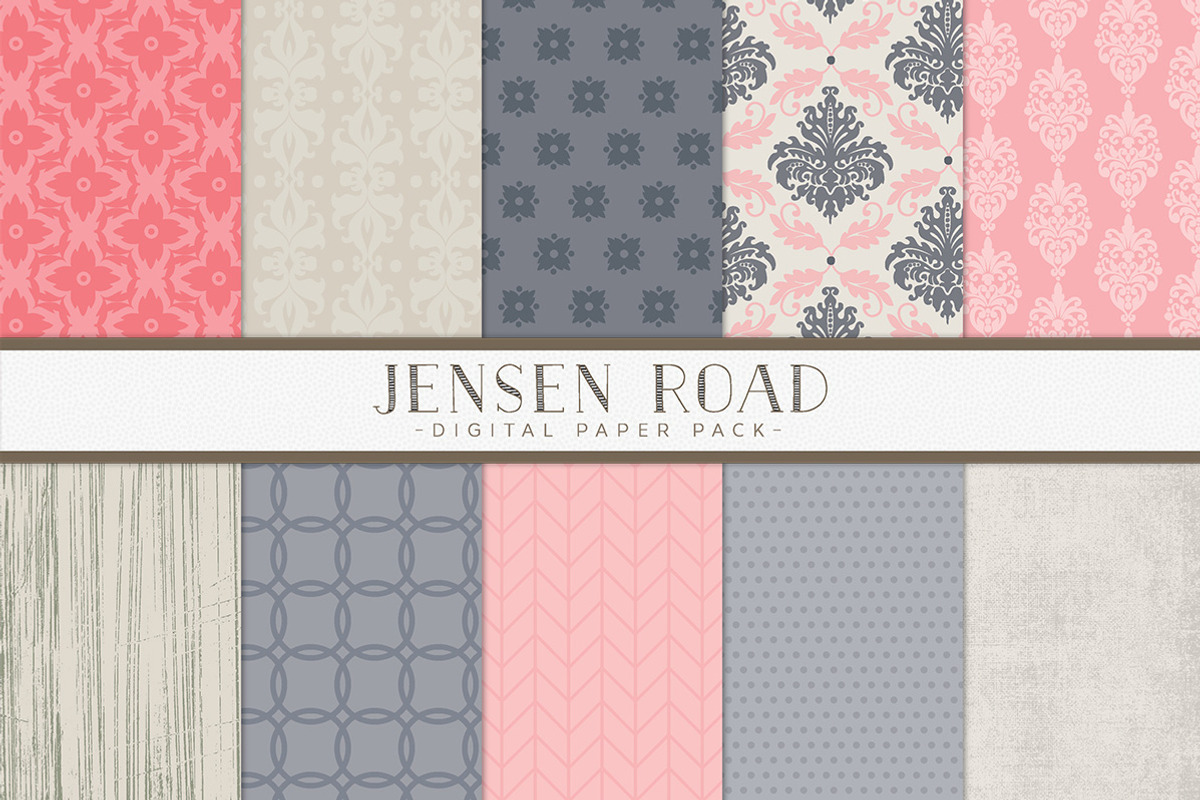 Navy and Pink Digital Papers