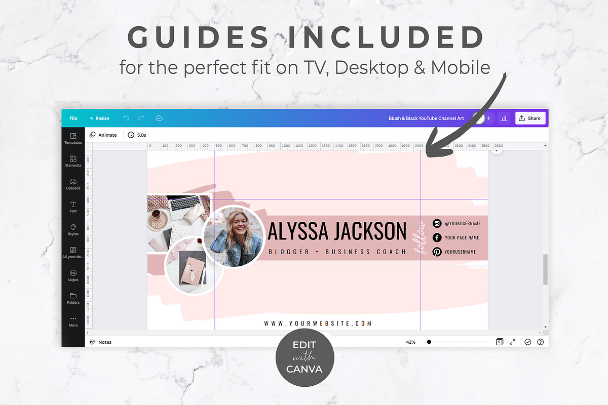 Youtube Channel Kit for Canva, a Social Media Template by Thirty One Palms Studio (Photo 3 of 7)