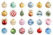 Christmas Ornament Balls Clipart, an Illustration by SinaCreation (Thumbnail 2 of 5)