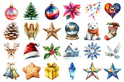Stylish Watercolor Christmas Clipart, an Illustration by Daily.Designs (Thumbnail 2 of 3)