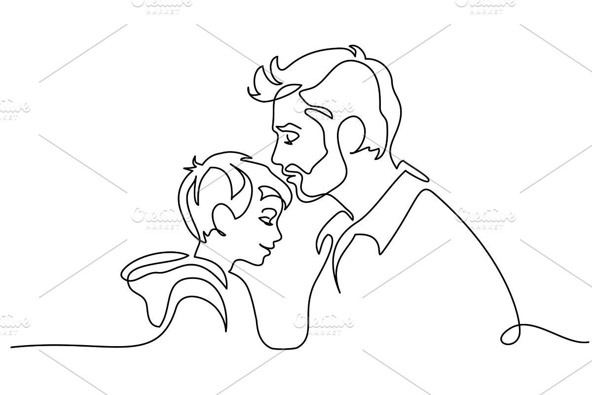 Happy Fathers Day holiday card. Dad, a Person Illustration by Valenty